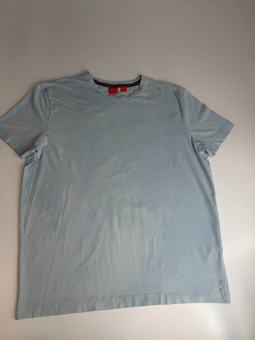 Hugo Boss Shirt Men XXL Short Sleeve Solid Logo Contrast Casual Work Party Ex